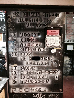 All-ages club 924 Gilman Street urges patrons to drink somewhere else