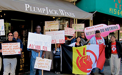 Alcohol harm advocates protesting Gov. Newsom's wine store