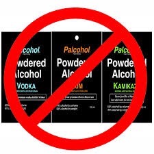 palcohol packets with a red ban symbol over them