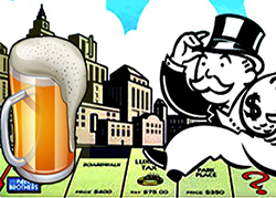 the Monopoly Man (Uncle Pennybags, we believe) chases a beer