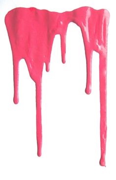 A drip of pink paint down a wall.
