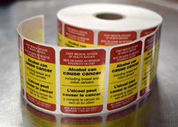 Yukon alcohol-cancer warning labels--very verboten!